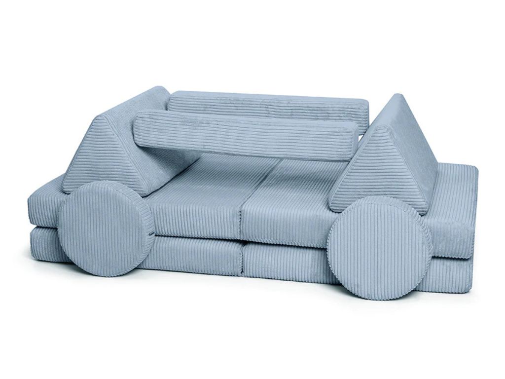 Levně Velký multifunkční skládací bunkr z manšestru SOFA PURE Zvolte barvu: Modrá