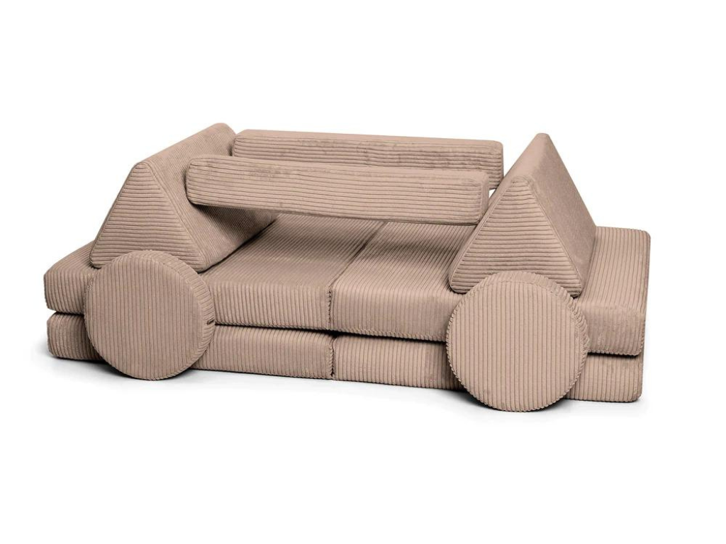 Levně Velký multifunkční skládací bunkr z manšestru SOFA PURE Zvolte barvu: Hnědá