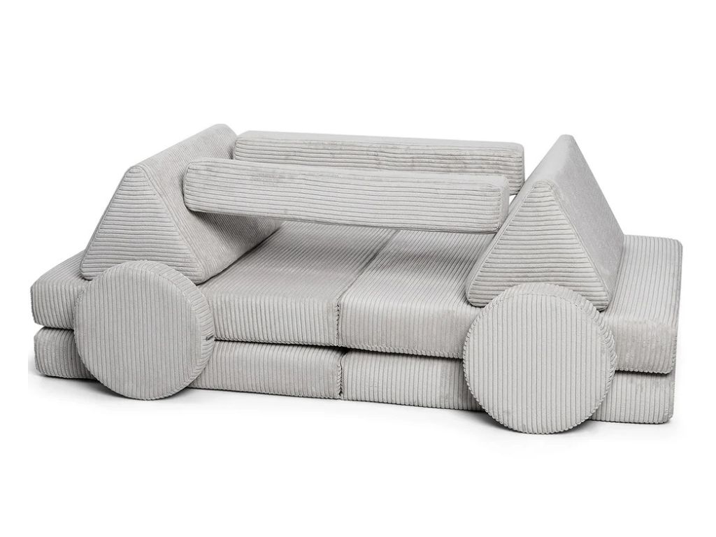 Levně Velký multifunkční skládací bunkr z manšestru SOFA PURE Zvolte barvu: Šedá