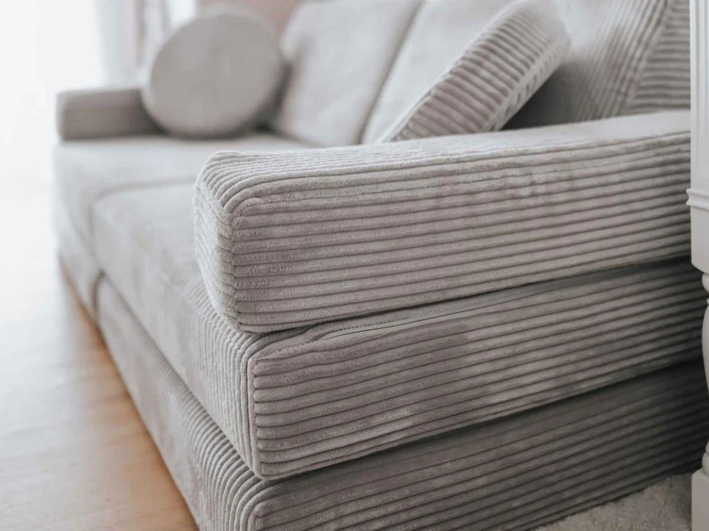 Velký multifunkční skládací bunkr z manšestru SOFA PURE Zvolte barvu: Krémová (obrázek 11)