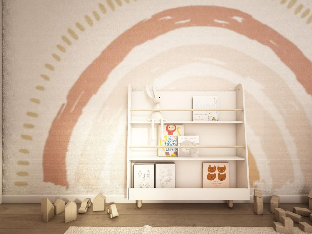 Dětský Montessori regál se 3 prostornými policemi BOOKWORM bílý (obrázek 4)