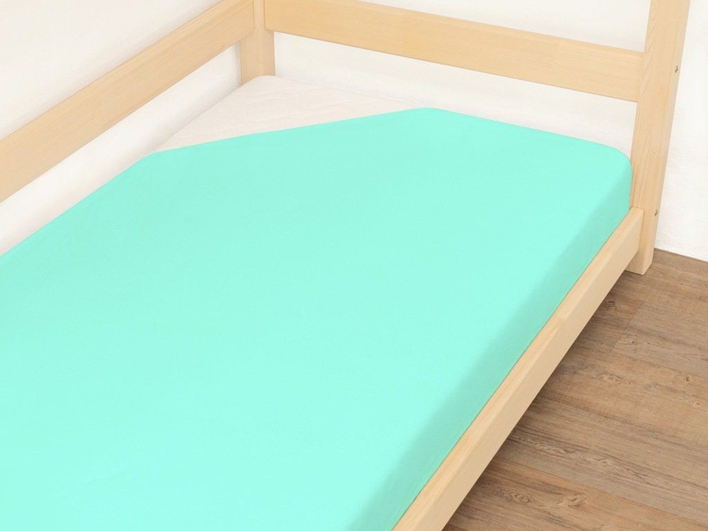 Benlemi Jednolůžkové prostěradlo JERSEY z bavlny MINTOVÉ Zvolte rozměr: 120 x 180 cm