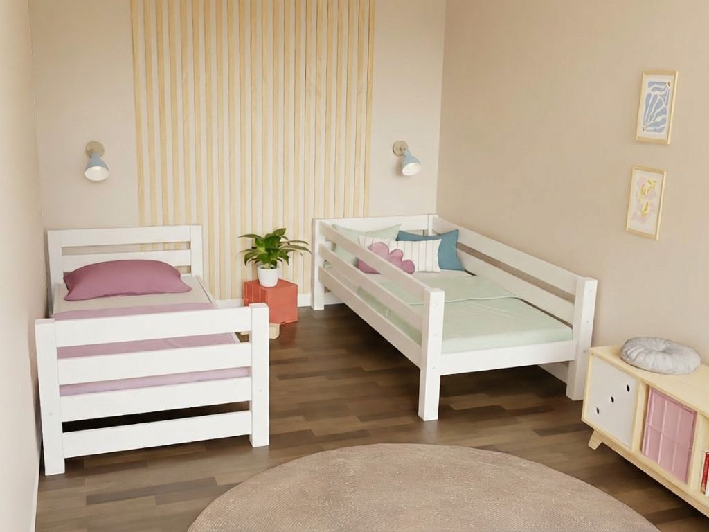Benlemi Domečková patrová postel ALPY s bočními úložnými schody 90x200 cm Zvolte barvu: Transparentní lazura, Zvolte šuplík: Bez šuplíku (obrázek 3)