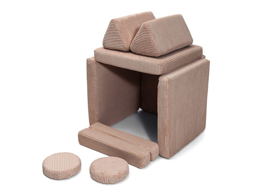 Levně Skládací pěnová pohovka SOFA MINI z manšestru Zvolte barvu: Hnědá