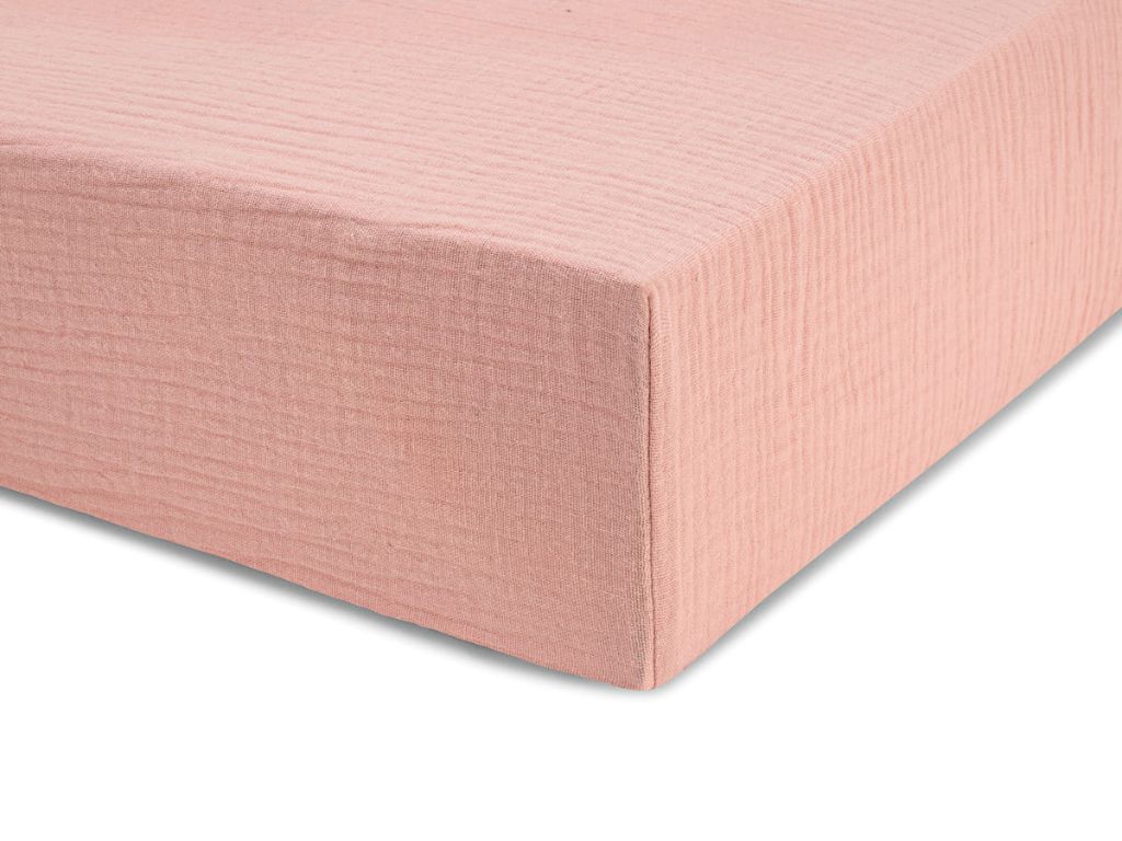 Levně Jednolůžkové prostěradlo z mušelínu 90x200 cm Zvolte barvu: Pudrová