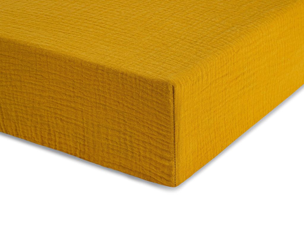 Levně Jednolůžkové prostěradlo z mušelínu 90x200 cm Zvolte barvu: Hořčicová