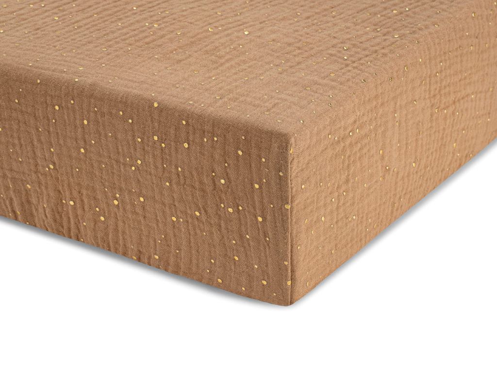 Levně Jednolůžkové prostěradlo z mušelínu 90x200 cm Zvolte barvu: Hnědá