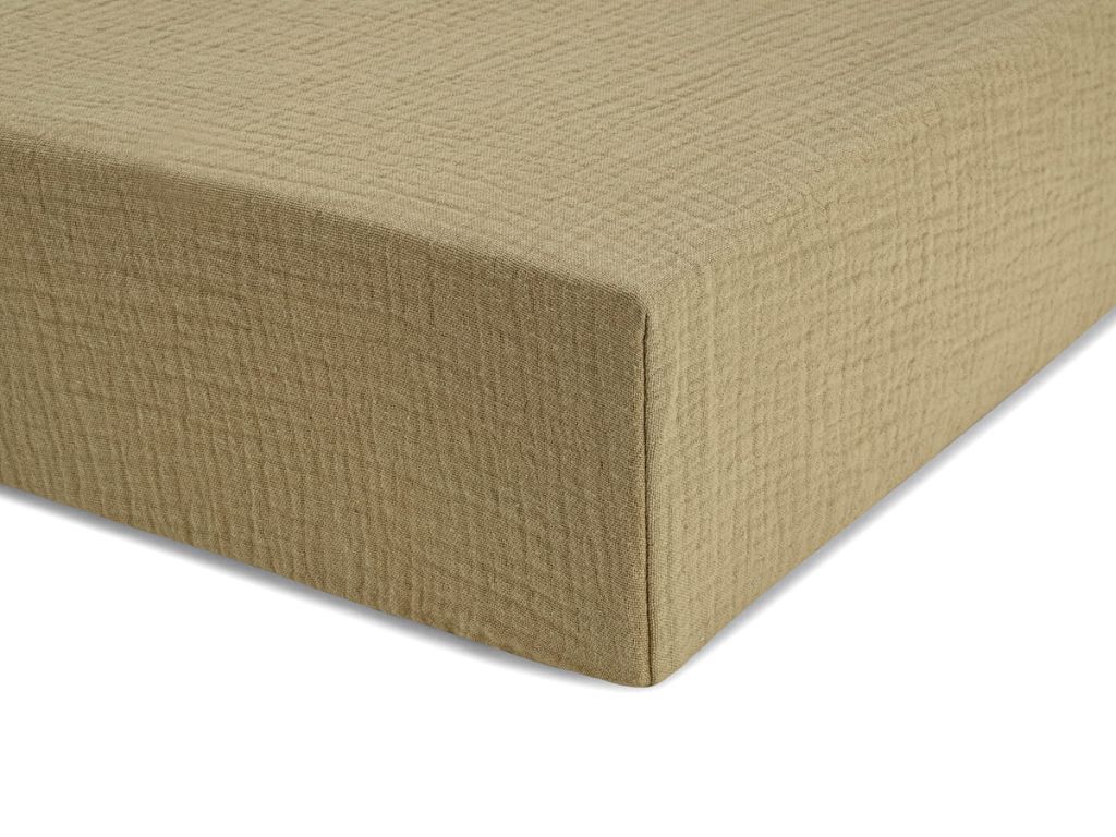 Levně Jednolůžkové prostěradlo z mušelínu 90x200 cm Zvolte barvu: Olivová