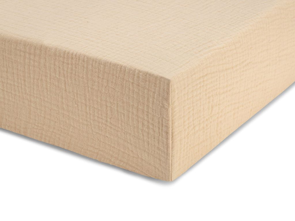 Levně Jednolůžkové prostěradlo z mušelínu 90x200 cm Zvolte barvu: Béžová