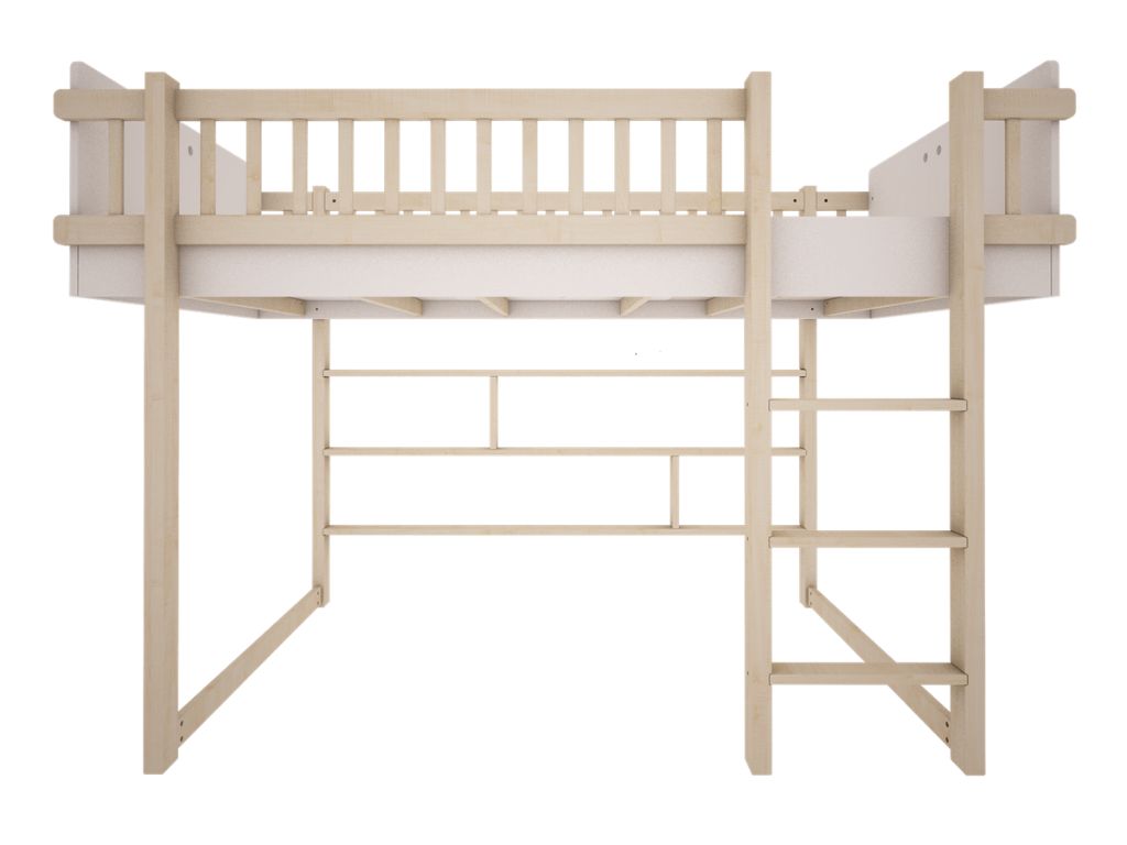 Levně Dětská zvýšená postel BASIC se žebříkem 90x200 cm Zvolte barvu: Bílá
