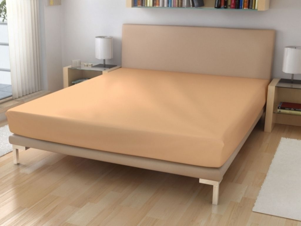 Levně Jednolůžkové prostěradlo z bavlněného froté Zvolte barvu: Meruňková, Zvolte rozměr: 120 x 200 cm