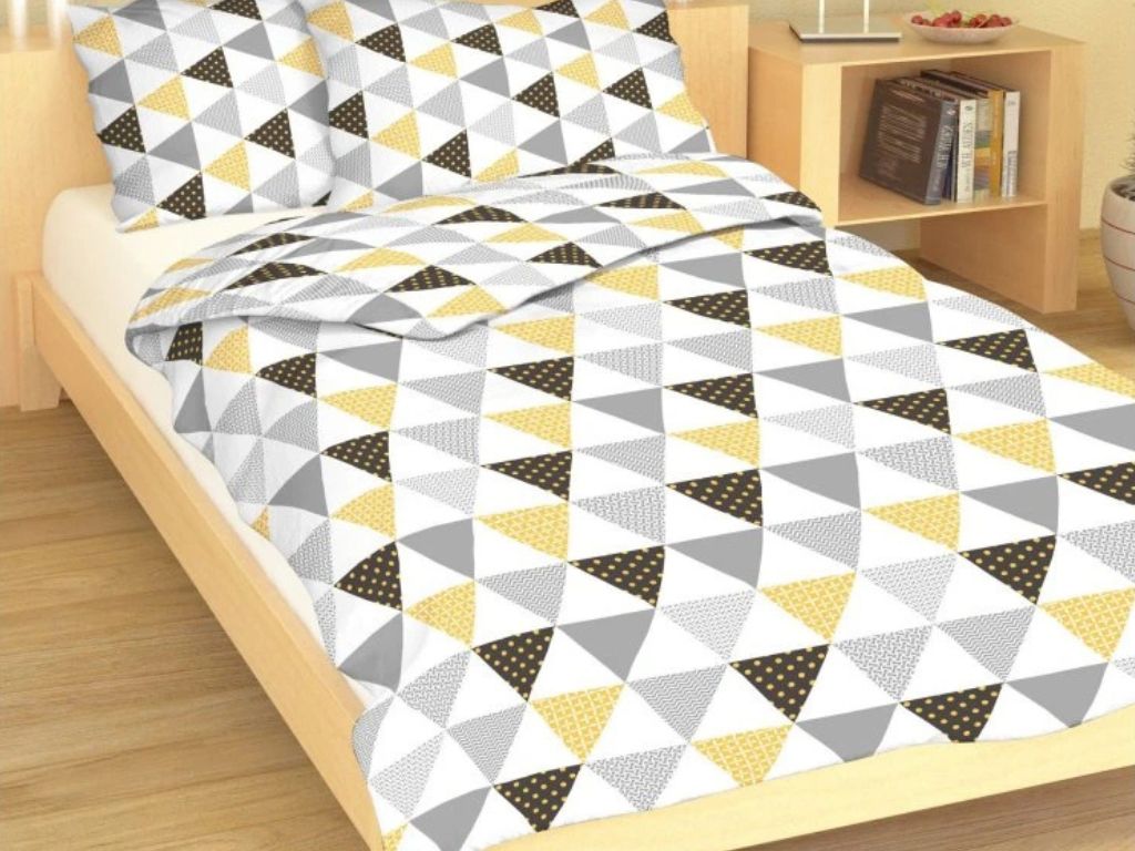 Bavlněné povlečení GEOMETRIE - ŠEDÁ  na jednolůžko (obrázek 3)