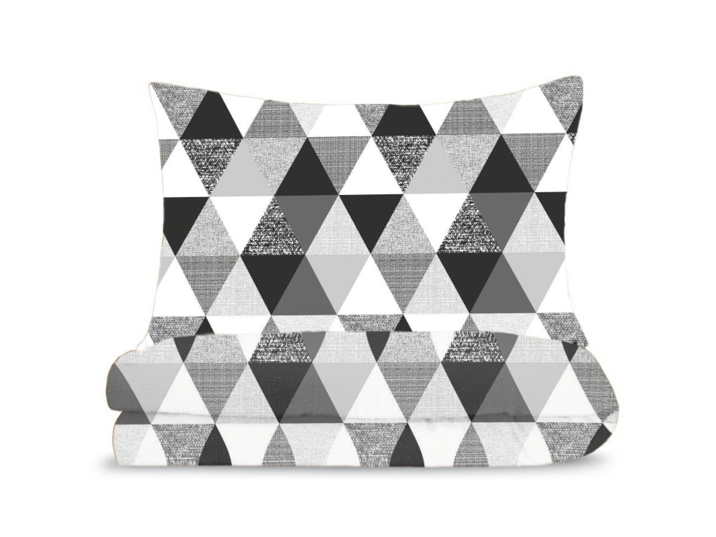 Levně Bavlněné povlečení GEOMETRIE - ČERNÁ na jednolůžko