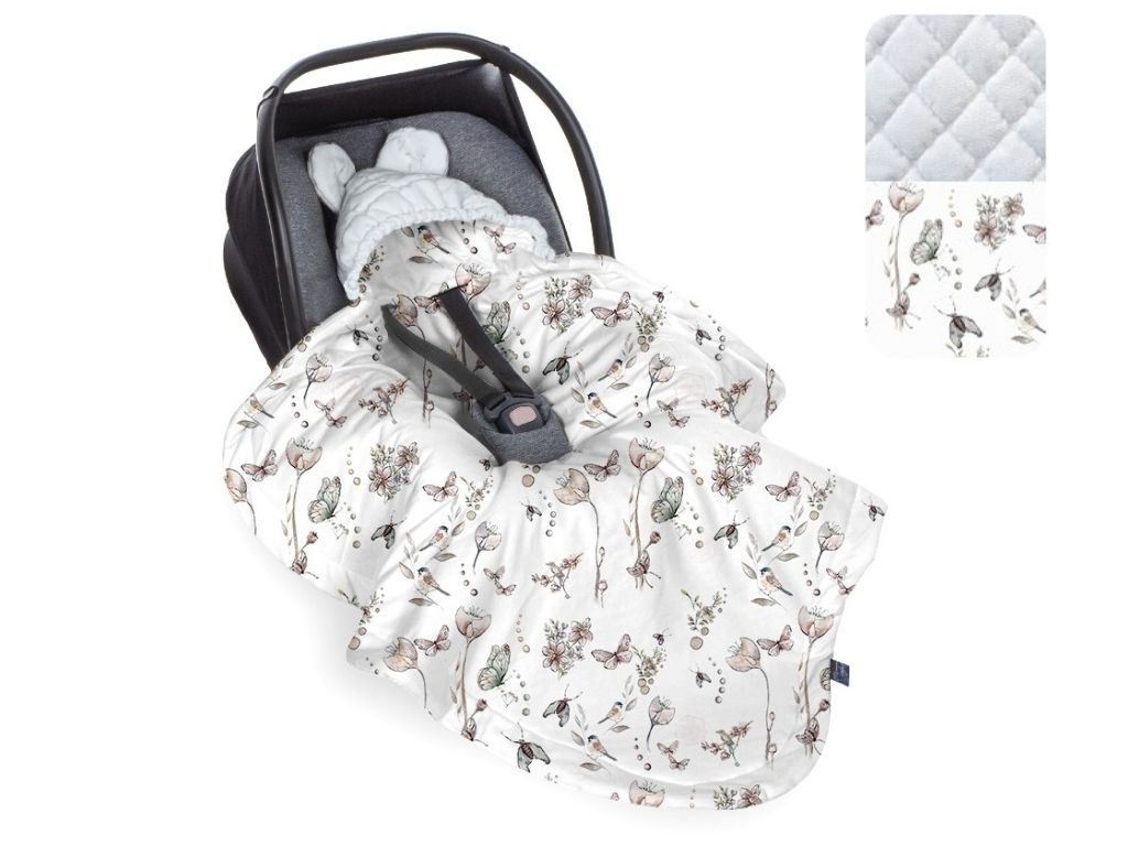 Celoroční zavinovačka do autosedačky pro miminko PŘÍRODA + ŠEDÁ