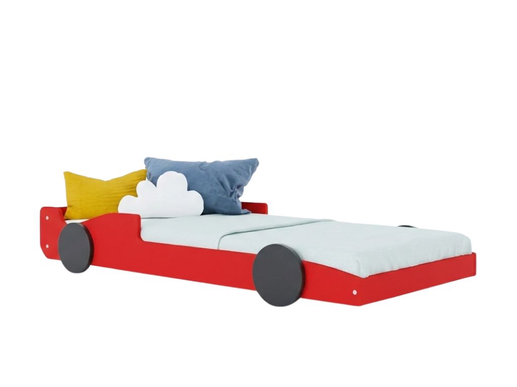 Benlemi Dětská auto postel ve tvaru formule SPEEDY Zvolte barvu: Červená - černá, Zvolte rozměr: 80x160 cm