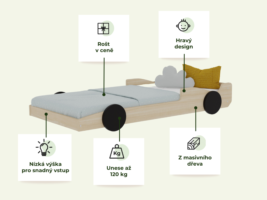 Benlemi Dětská auto postel ve tvaru formule SPEEDY Zvolte barvu: Transparentní - černá, Zvolte rozměr: 80x160 cm (obrázek 4)