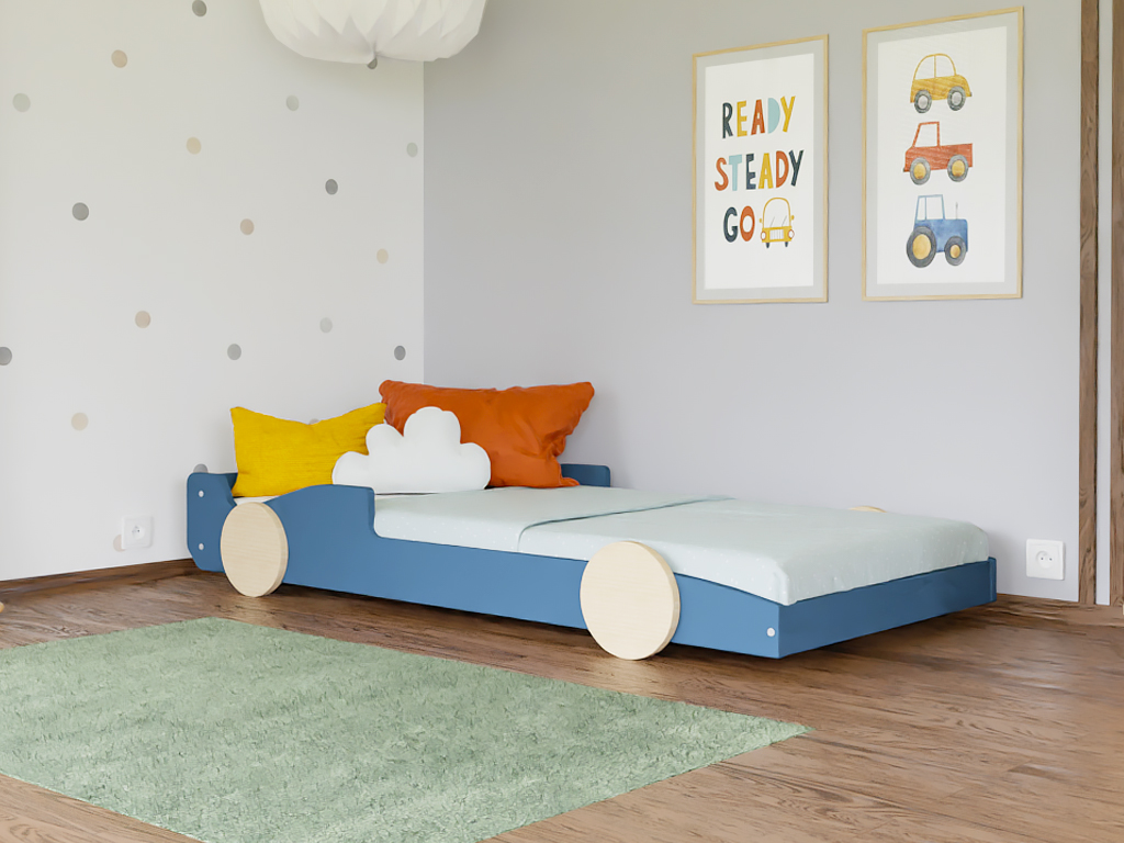 Benlemi Dětská auto postel ve tvaru formule SPEEDY Zvolte barvu: Transparentní - černá, Zvolte rozměr: 80x160 cm (obrázek 3)