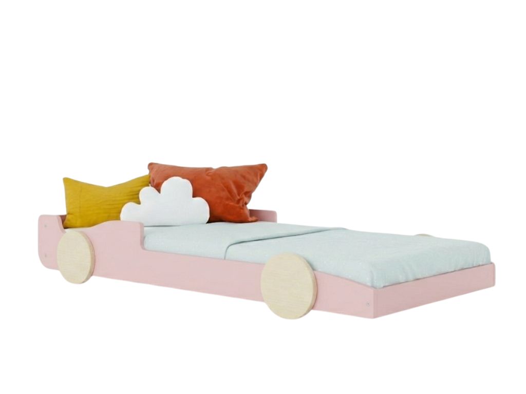 Benlemi Dětská auto postel ve tvaru formule SPEEDY Zvolte barvu: Pastelově růžová - transparentní, Zvolte rozměr: 80x160 cm