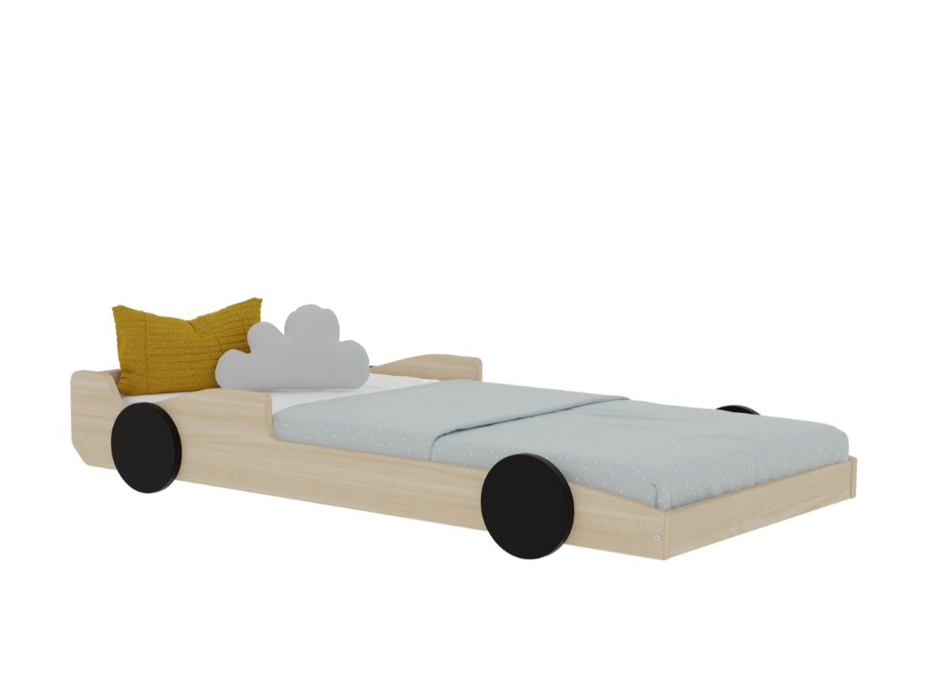 Benlemi Dětská auto postel ve tvaru formule SPEEDY Zvolte barvu: Transparentní - černá, Zvolte rozměr: 80x160 cm