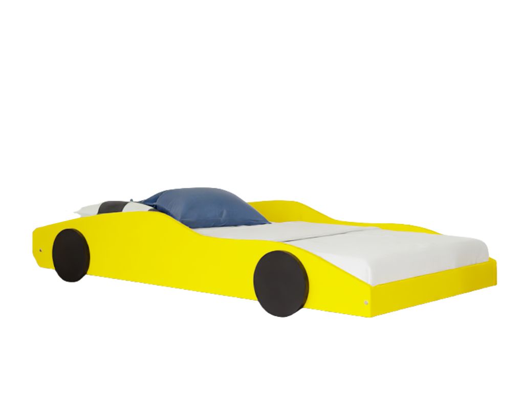 Benlemi Dětská auto postel ve tvaru sporťáku DRIFTY Zvolte barvu: Žlutá - černá, Zvolte rozměr: 80x180 cm
