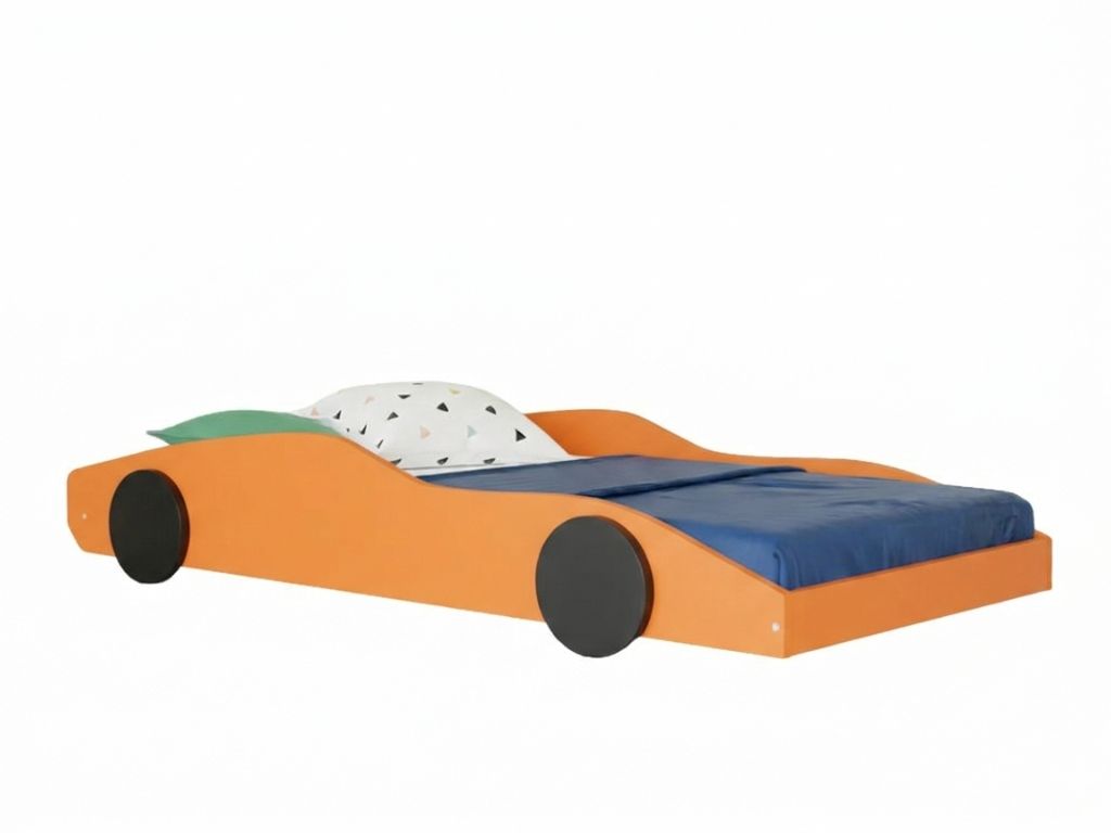 Benlemi Dětská auto postel ve tvaru sporťáku DRIFTY Zvolte barvu: Oranžová - černá, Zvolte rozměr: 80x160 cm