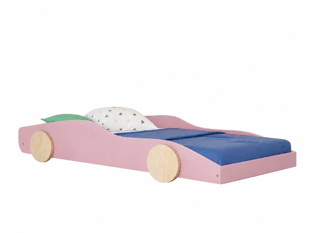 Benlemi Dětská auto postel ve tvaru sporťáku DRIFTY Zvolte barvu: Pastelově růžová - transparentní, Zvolte rozměr: 80x180 cm