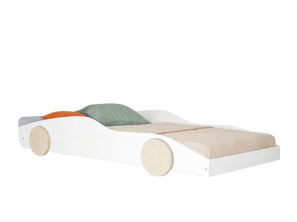 Benlemi Dětská auto postel ve tvaru sporťáku DRIFTY Zvolte barvu: Bílá - transparentní, Zvolte rozměr: 80x180 cm