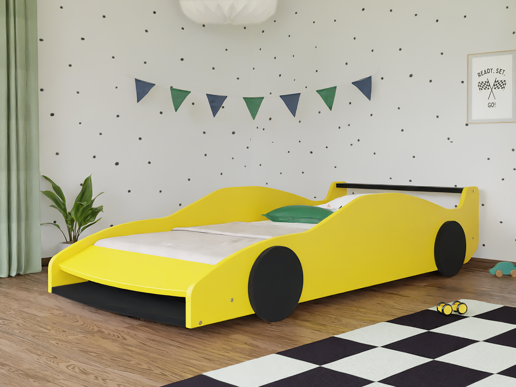 Levně Benlemi Dětská auto postel ve tvaru FERRARI F40 80x160 cm Zvolte barvu: Bílá - transparentní