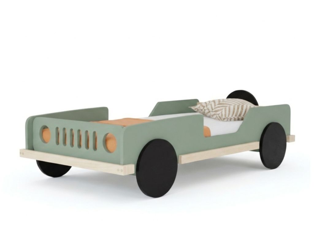 Benlemi Dětská auto postel ve tvaru JEEPU BEEP 80x160 cm Zvolte barvu: Bílá (obrázek 11)