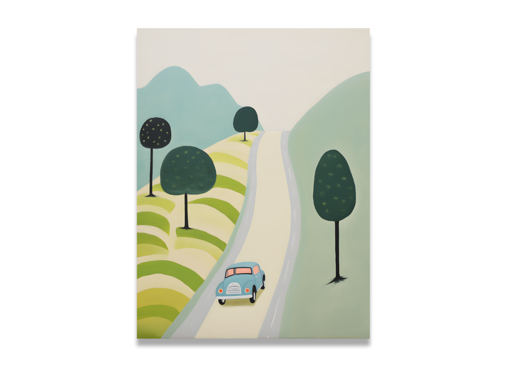 Levně Benlemi Obraz na plátně na zeď do dětského pokoje JÍZDA KRAJINOU Zvolte rozměr: 30 x 30 cm