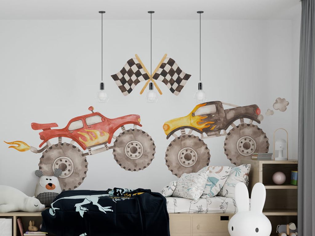 Levně Samolepky do dětského pokoje MONSTER TRUCK