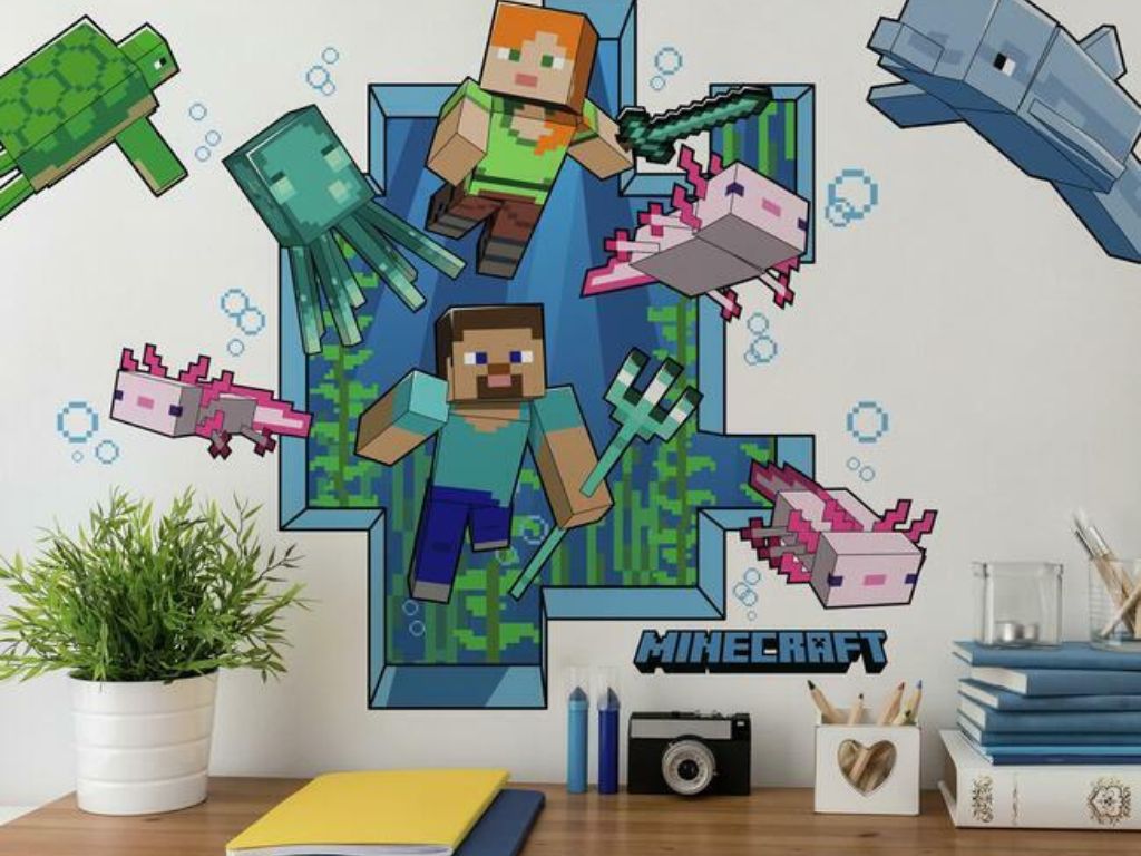 Levně Dětské dekorativní samolepky na stěnu MINECRAFT