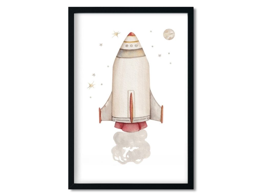 Levně Plakát do dětského pokoje RAKETA Rozměr: 20 x 30 cm