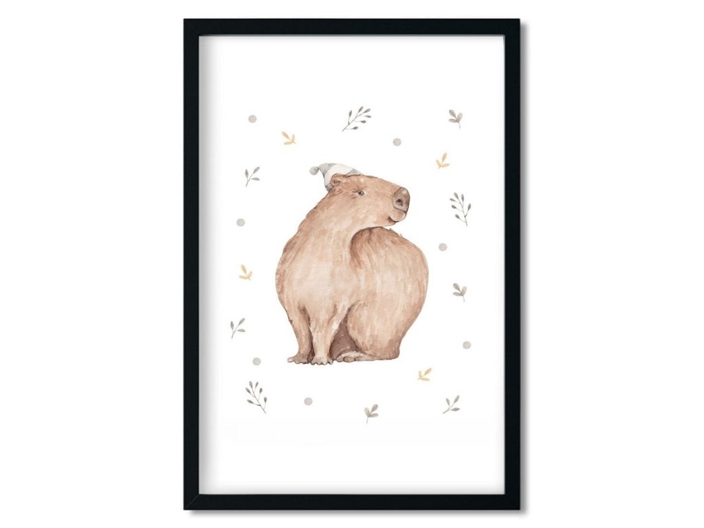 Levně Plakát na stěnu do dětského pokoje CAPYBARA Rozměr: 20 x 30 cm
