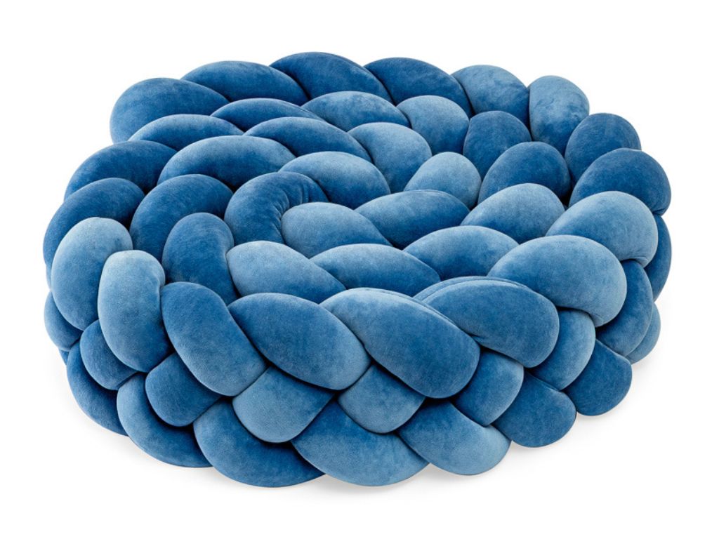 Levně Sametový mantinel pletený do copu ze 4 pramenů Zvolte barvu: Tmavě modrá, Zvolte délku: 420 cm