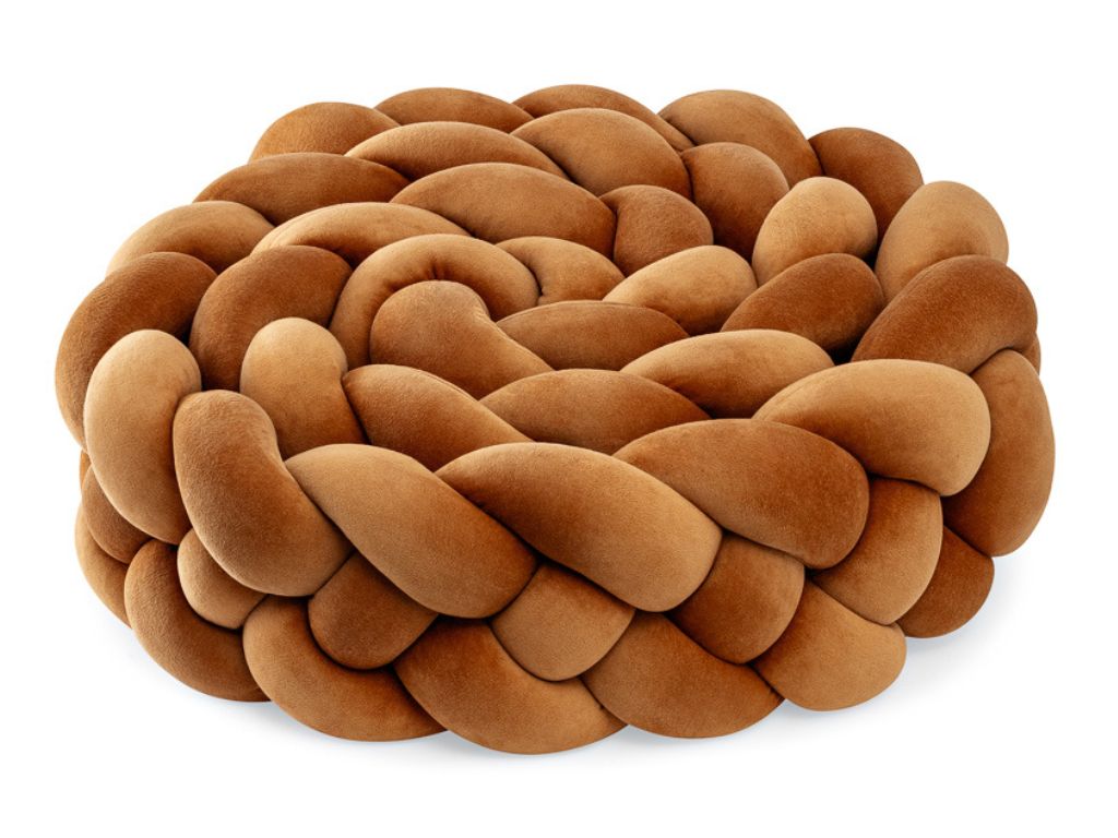 Levně Sametový mantinel pletený do copu ze 4 pramenů Zvolte barvu: Skořicová hnědá, Zvolte délku: 300 cm