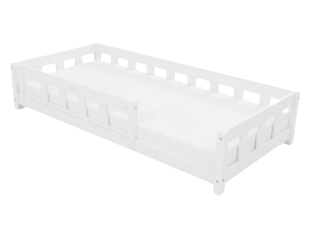 Benlemi Jednolůžková postel PLOTTY se zábranou Zvolte barvu: Bílá, Zvolte rozměr: 80x200 cm, Zvolte zábranu: S jednou zábranou