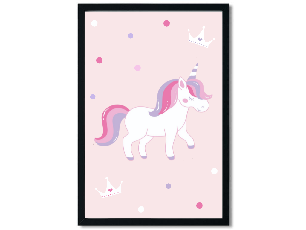 Levně Benlemi Plakát JEDNOROŽEC do dětského pokoje RŮŽOVÝ Zvolte rozměr: 30x42 cm (A3)