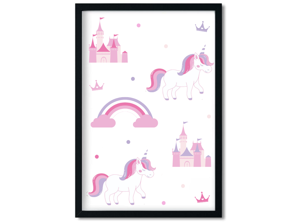 Levně Benlemi Plakát na zeď JEDNOROŽEC S DUHOU do dětského pokoje Zvolte rozměr: 30x42 cm (A3)