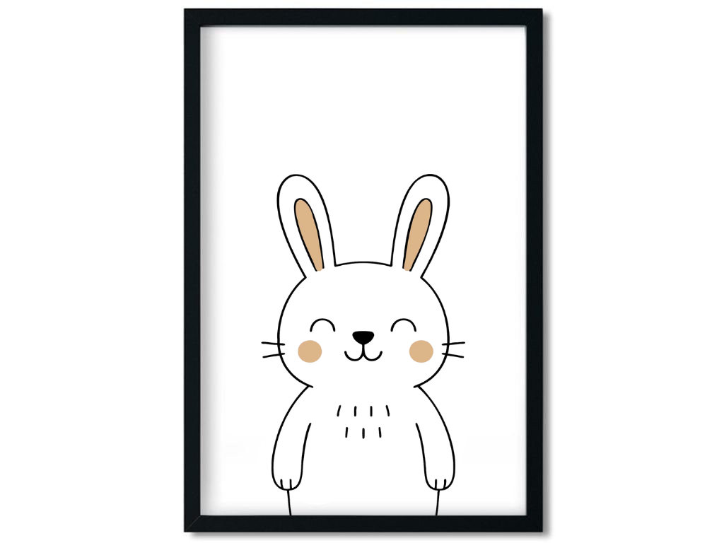 Levně Benlemi Plakát na zeď ZAJÍC do dětského pokoje Zvolte rozměr: 30x42 cm (A3)