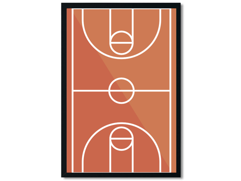 Levně Benlemi Plakát pro děti BASKETBALOVÉ HŘIŠTĚ Zvolte rozměr: 30x42 cm (A3)