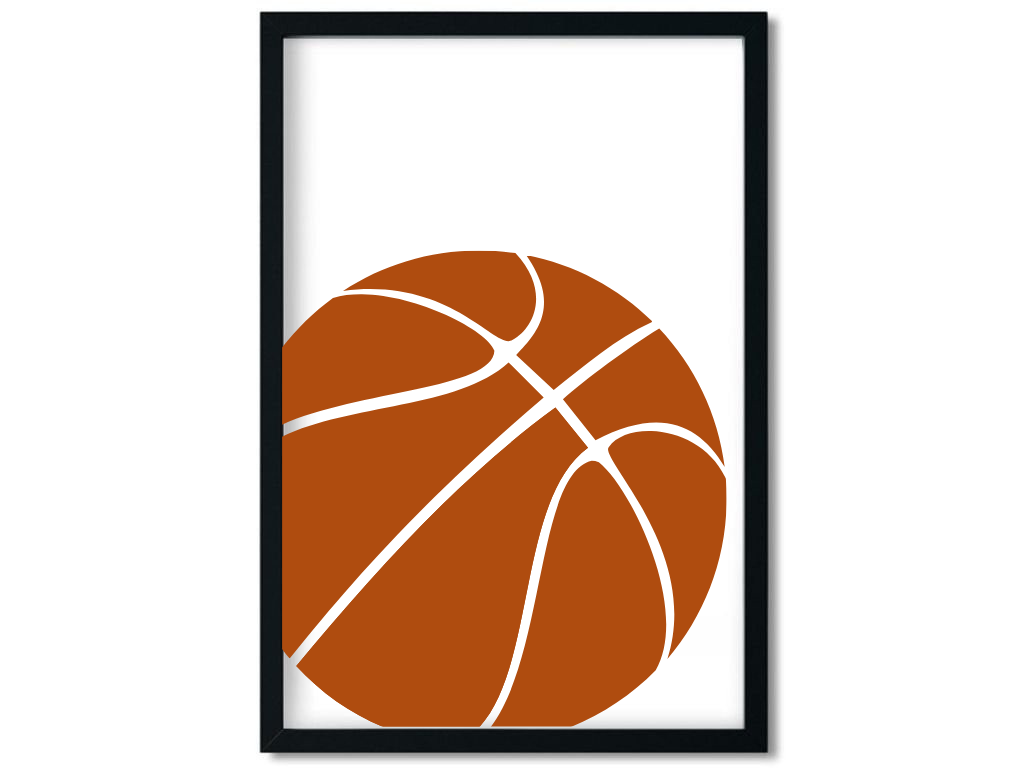 Levně Benlemi Plakát do dětského pokoje BASKETBALOVÝ BALÓN Zvolte rozměr: 30x42 cm (A3)