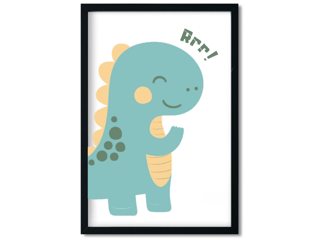 Levně Benlemi Plakát do dětského pokoje DINOSAURUS modrý Zvolte rozměr: 30x42 cm (A3)
