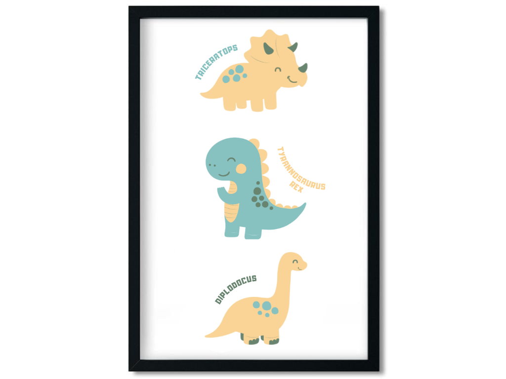 Levně Benlemi Plakát do dětského pokoje DINOSAUŘI Zvolte rozměr: 30x42 cm (A3)