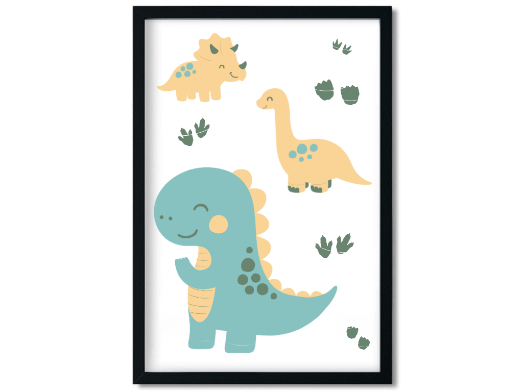 Levně Benlemi Plakát na stěnu DINOSAUŘI do dětského pokoje Zvolte rozměr: 30x42 cm (A3)