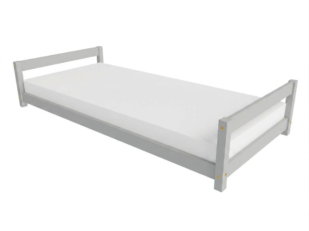 Levně Benlemi Dětské dřevěné jednolůžko se dvěma čely LUCKY Zvolte barvu: Světle šedá, Zvolte rozměr: 120x180 cm, Zvolte zábranu: S otevřeným vstupem