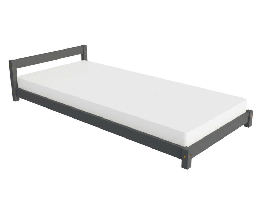 Levně Benlemi Dětská jednolůžková postel s čelem LUCKY Zvolte barvu: Tmavě šedá, Zvolte rozměr: 120x200 cm, Zvolte zábranu: S otevřeným vstupem