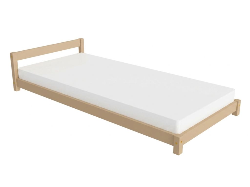 Levně Benlemi Dětská jednolůžková postel s čelem LUCKY Zvolte barvu: Béžová, Zvolte rozměr: 120x180 cm, Zvolte zábranu: S otevřeným vstupem