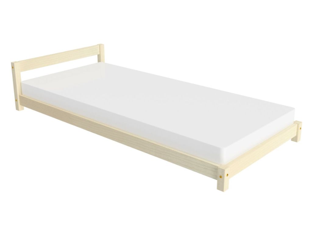 Levně Benlemi Dětská jednolůžková postel s čelem LUCKY Zvolte barvu: Nelakovaná, Zvolte rozměr: 90x160 cm, Zvolte zábranu: S otevřeným vstupem
