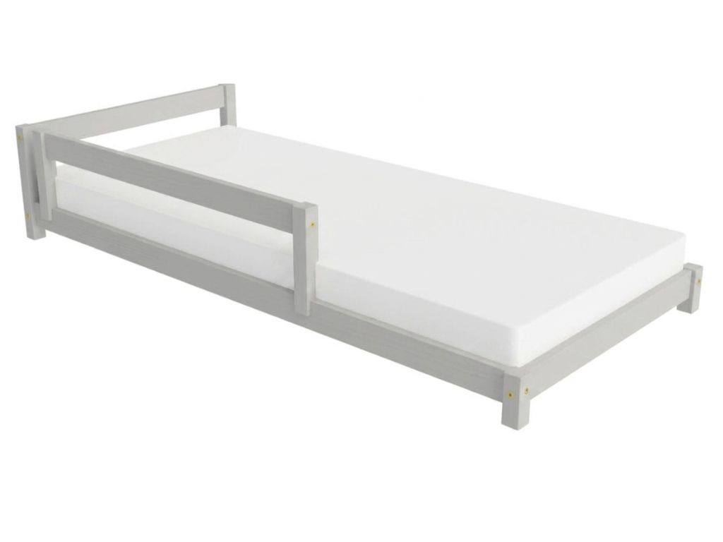 Levně Benlemi Dětská jednolůžková postel s čelem LUCKY Zvolte barvu: Světle šedá, Zvolte rozměr: 120x180 cm, Zvolte zábranu: S přední zábranou